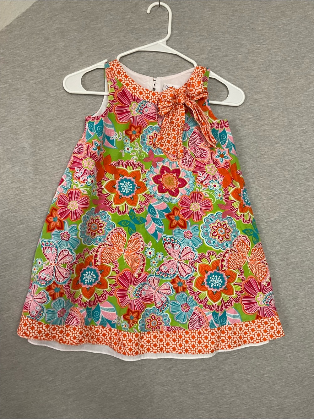 Counting Daisies Colorful Floral Bow-Accent Kids Dress